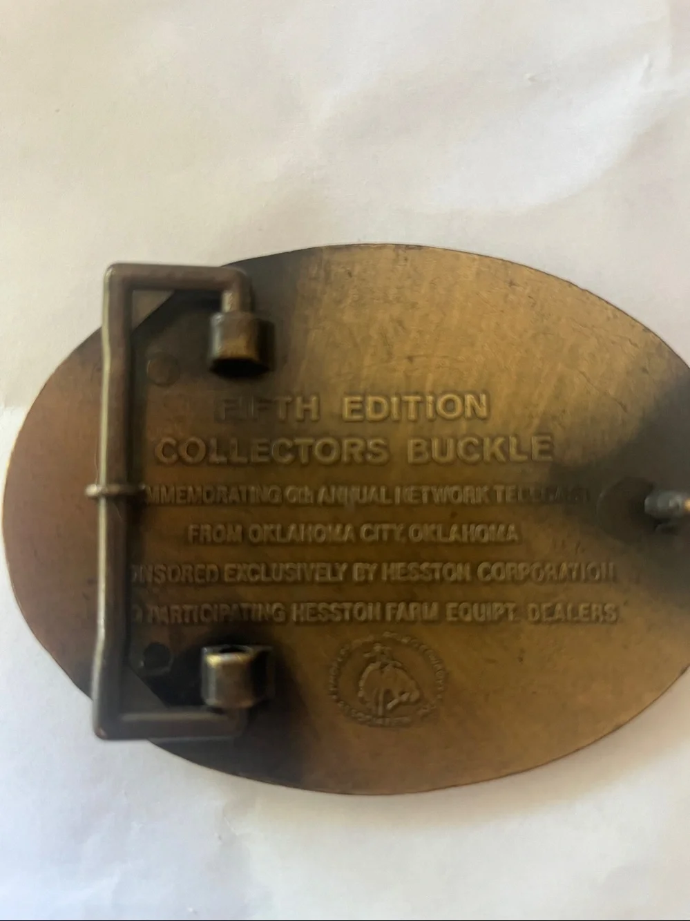 Hesston National Finals Rodeo 1979 Brass Belt Buckle - Brown/Gold
